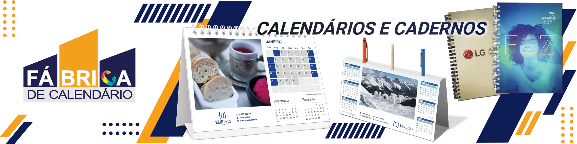 Calendários e Cadernos Personalizados